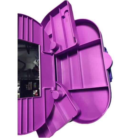 Vintage Original Caboodles makeup storage carrying case green purple mauve - Picture 6 of 12